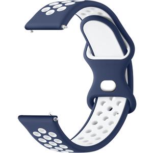 Meliya 20mm 22mm Watch Bands Quick Release Replacement Wristband, Soft Silicone Bands Breathable Sport Replacement Straps for Men Women (Blue-White)