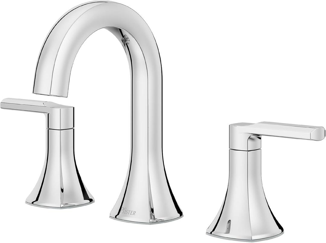 Pfister Vaneri Bathroom Sink Faucet, 8-Inch Widespread, 2-Handle, 3-Hole, NSF Certified, Polished Chrome Finish, LF049VRICC