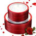 U-QE 120PCS Red Plastic Plates for Party - Red Plates Disposable Heavy Duty - Fancy Disposable Plates Include 60 10" Dinner and 60 7" Dessert Platos for Party, Mother's Day & Special Moments