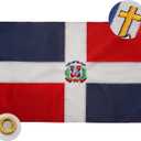 Bradford Dominican Flag 3x5 feet Outdoor, Embroidered Dominican Republic Flag Bandera Dominicana for Wall, Double Sided Bandera de Republica Dominicana Flags with Brass Grommets
