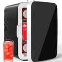 Electactic 10L Mini Fridge, AC/DC Portable Small Refrigerator, Black