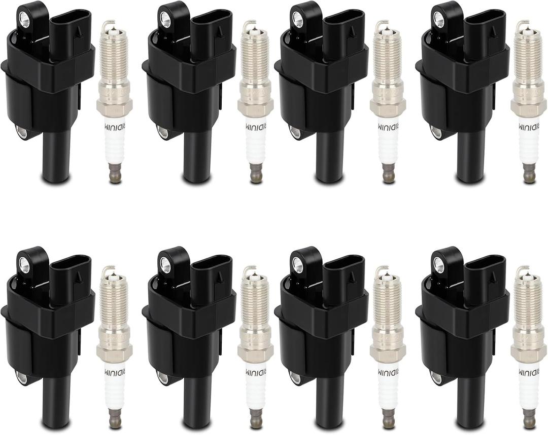 Ignition Coil Packs & Iridium Spark Plugs Fit 2017-2020 for Cadillac Escalade 2016-2018 for Chevrolet Camaro 2016-2019 for Cadillac CTS, Set of 8, UF742 C866