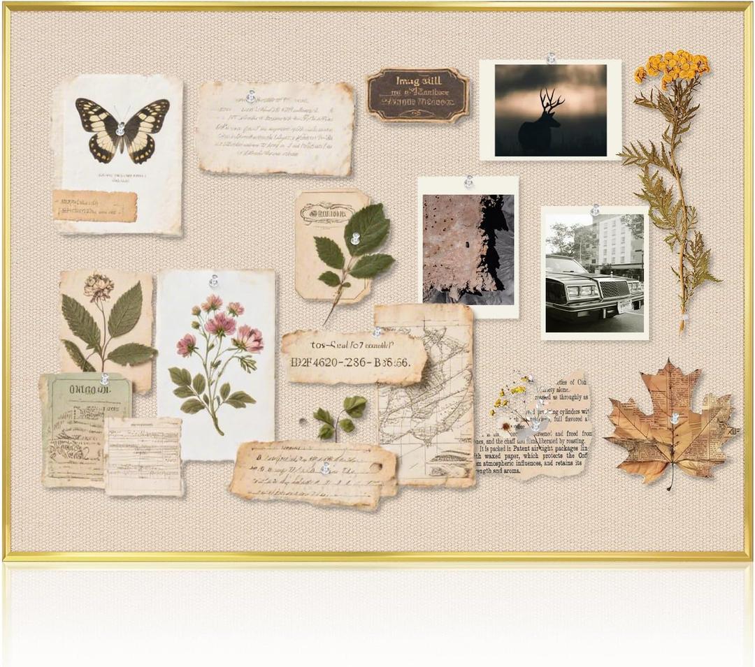 Linen Bulletin Board, 36"x24" Decorative Fabric Pin Board Vision Board