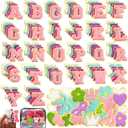 200PCS Self-Adhesive Chenille Patches, Gold Edged Alphabet Letters & 70 Shapes for Clothing, Jackets, Bags - No Sew DIY Crafts (Flower, Star, Heart, Multicolor) (200)