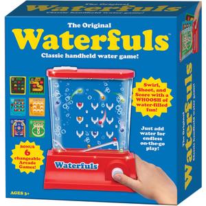 Playmonster Original Waterfuls Classic Handheld Water Games Kids Games, Retro Travel Games, Fidget Toys for Kids, Autism Toys, 6 Interchangeable Back Panels, Screen Free Play, Portable, Ages 3+
