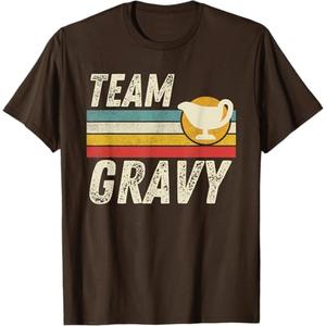 Retro Gravy Lovers Team Team Gravy Funny Thanksgiving Dinner T-Shirt Size XL