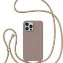 ZTOFERA for iPhone 14 Pro Max Case with Strap,Crossbody Phone Case with Adjustable Neck Shoulder Lanyard,Soft Silicone Shockproof Protective Phone Cover for iPhone 14 Pro Max 6.7 inch-Brown