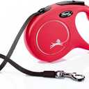 FLEXI New Classic Tape Retractable Dog Leash for Medium-Sized Dogs Upto 55 lbs. 16 ft., Red | Tangle Free Pet Walking Leash with One-Handed Brake, Pause, Lock|German Quality Product