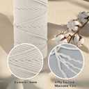 Macrame Cotton Cord 6mm x 109yds, ZUEXT Natural Handmade Beige White Braided Cords 4 Strands Knitted Rope String for Craft Wall Hanging Weaving Tapestry Dream Catchers Hanger DIY Gift (100m)