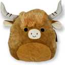 Squishmallow Official Kellytoy Plush Collectible Farm Squad Squishy Soft Animals (Calton Highland Cow (Brown Belly), 8 Inch)