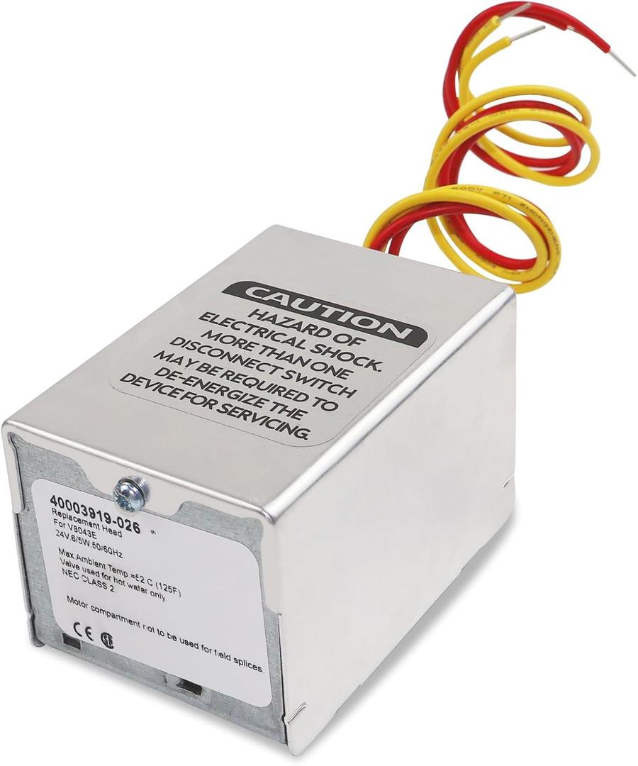 For Honeywell V8043e1012, 40004850-001, 40003916-026 Zone Valve, 40003916-026 Power Replacement Head, 24Vac 50/60Hz 18" Leads with End Switch, Normally Closed with End Switch