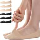 Sofier No Show Socks Womens, Non Slip Low Cut 6 Pairs Thin Silky Dress Footies Liner Invisible Socks Flats Loafers Sneakers