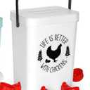 ‎Tgeyd Chicken Feeder and Chicken Waterer Set (3 Gallon/26 Pounds) - Hanging Automatic Chicken Feeder No Waste - Chicken Coop Accessories - Poultry Waterer