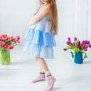 5/6/8 Girls Crew Socks, Back to School Cotton School Uniform Sock for Kids, Cute Soft Breathable Dress Socks