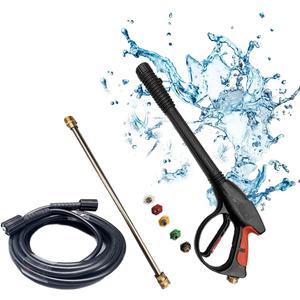 Pressure Washer Gun and Hose Kit with Extension Wand, 4000 PSI Pressure Washer Hose and Wand, 30 Ft (9M) Hose, 5pcs Quick Connect Nozzle Tips, M22-14mm Connector