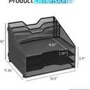 Desk File Organizer, Paper Organizer with 4 Letter Trays and 2 Vertical Upright Sections, Desk Organizers and Accessories for Office, School, Home, Black