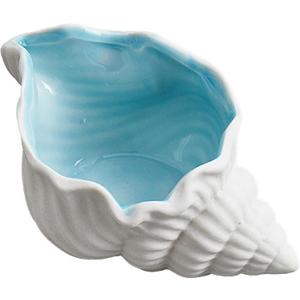 Large Shell Jewelry Dish Tray 7.7 L x 4.7 W x 3.5 H inches Ceramic Shell Ring Holder Seashell Bowl Decorative Trays Cute Jewelry Organize Key Storage Tray for Home Decor Porcelain Jewelry Deco
