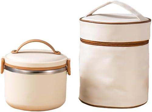 304 Stainless Steel Insulated Food Container - Thermal Soup Flask with Stackable Lunch Box Design, Leak-Proof Portable Lunch Container for Adults, Ideal for Office, Work, Home & Pi(Size:1 Tier 1000ML)