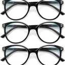 GIBLOGO Reading Glasses for Women/Men Eye Glasses Blue Light Reading Glasses Cheaters Eyeglasses (A1 3 Pack Black)