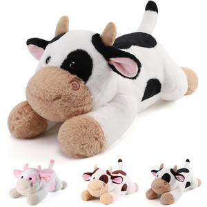 gnomantic Cow Weighted Stuffed Animals - 22 Inch 4.5 Pounds Weighted Plushies Cow Stuffed Animals - Big Plush Pillow - Cute Plush Toys Gifts for Kids & Adults (22" 4.5 lbs)
