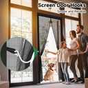 HOFUDON Upgraded Magnetic Screen Door Mesh, Full Strip Magnets, Heavy Duty Fiberglass Mesh, Door Screen Magnetic Closure for Single Door Size 32 x 80 Inch, Screen Door Size 35 x 82 Inch Black