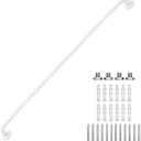 48 Inch Grab Bars 1.25" Dia, White 304 Stainless Steel Bathroom Grab Bar, Anti Slip Knurled Safety Bar, Wall Mount Handicap Grab Bars, Support Handrail for Seniors Elderly Injury