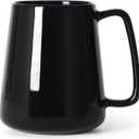 Smilatte 24 OZ Large Coffee Mug, Nice Ceramic Boss Tea Cup with Big Handle for Dad Men Women, Unique Style For Any Kitchen, Black