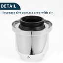 Engine Air Filter 76mm High Flow Bullet Clamp-On Cold Air Intake Filter Closed-Top Cool Air Filter Cleaner 1 Clamp Silver Tone for Car