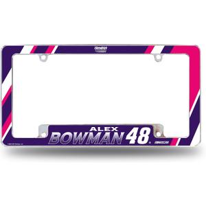 Rico Industries NASCAR Racing Alex Bowman 12" x 6" Chrome All Over Automotive License Plate Frame for Car/Truck/SUV