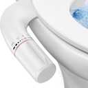Bidet Attachment for Existing Toilet Seats, Ultra-Slim, Non Electric, Dual Nozzle, Rear & Feminine Wash, Fresh Cold Water Sprayer, Badays Bedets Bedits Badette Bidgets, Rose Gold