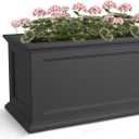 Mayne Fairfield 20x36-Inch Rectangular Planter Self-Watering, Weather-Resistant Planter for Flowers Durable Outdoor Design for Patio, Porch, or Entryway, Graphite Grey, 20 by 36-Inch