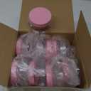 Tessco 24 Pack Plastic Jars with Lids Labels Empty Clear Plastic Jars Round Refillable Cosmetic Containers Body Butter Containers Bulk Sugar Scrub Bottle for Make Up(5 oz,Clear, Pink)