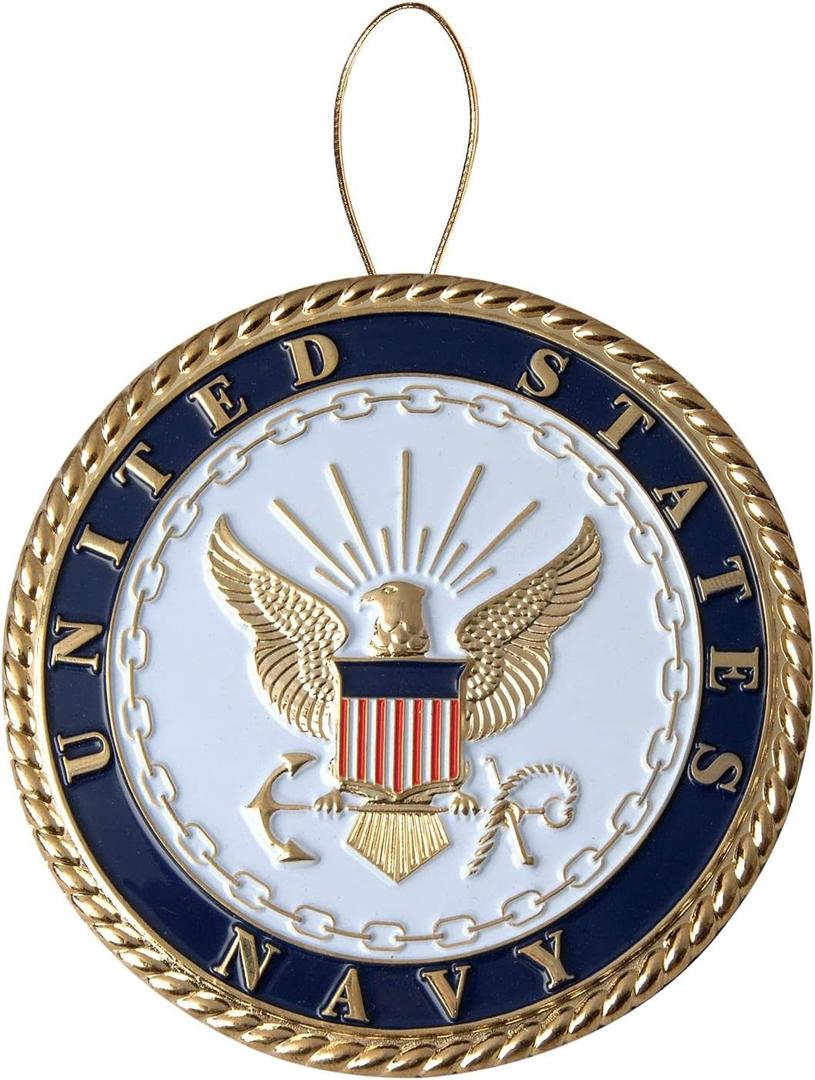 Navy Heroes Series Holiday Ornament - Officially Licensed Navy Medallion-Die Cast Metal Navy Heroes Series Holiday Ornament - Officially Licensed Navy Medallion-Die Cast Metal