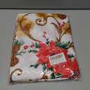 SASTYBALE Christmas Tablecloth Rectangle, Jacquard Fabric Christmas Table Cloth with Poinsettia Flowers, Spillproof Table Cover for Winter Holiday Dinner Decor (Rectangle, 60" x 84")