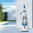 ENHULK Pool Vacuum for Above Ground Pool, Upgraded 13.4" Wide Head & Telescopic Pole, 18.5 GPM Powerful Suction, 60 Mins Runtime, Cordless Handheld Rechargeable Pool Cleaner for Inground Pools, PC15