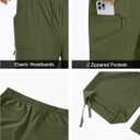 Men's Casual Cargo Pants Workout Sweatpants Joggers Stretch Hiking Drawstring Tactical Trousers (Green, M)
