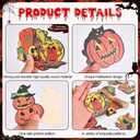 2 x 24 Pcs Vintage Halloween Hanging Ornaments - Wooden Pumpkin Witch Ghost Decorations - Orange - Halloween Party Gift
