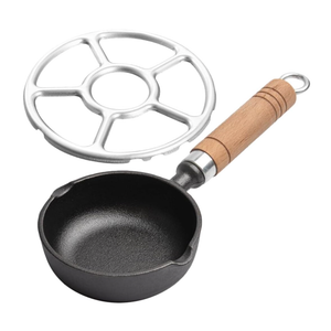 VALICLUD Small Cooking Pot 10.82In Long Handled Oil Skillet with Stove Rack Nonstick Egg Frying Pan for Outdoor Camping and Home Kitchen