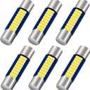6PCS 28mm 29mm 6614F Festoon LED Car Bulb, Extremely Bright 9-SMD 4014 chips 6641 6612F LED Bulb, Fit for Vanity Mirror Lights and Sun Visor Lights, 6000k White