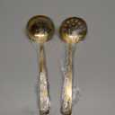 2-Pack Gold Soup Ladle With Colander, 9.5 Inch Heavy Duty Stainless Steel Hotpot Serving Spoons, Kitchen Stirring Utensils (Gold)