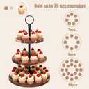 Cupcake Stand, Acacia Wood Cupcake Stand, Cupcake Display Stand, Cupcake Stands for Party, 3 Tier Cupcake Stand, Cup Cake Tower Stand for Birthday Anniversary Party Decoration
