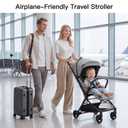 Gromast Travel Stroller for Airplane, Ultra Compact & Lightweight – Only 9.9 lbs, Portable Infant Toddler Baby Stroller, w/UPF 50+ Canopy - Gray