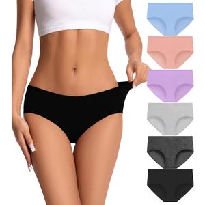 Dmuveo Womens Underwear Cotton Soft Hipster Full Coverage Ladies Stretch Panties (M)