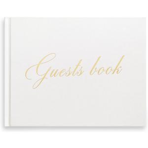 &And Per Se Guest Book for Party, Photo Book, Blank Book and Birthday Guest Book for Special Events, Baby Shower Book to Sign with Blank Lined Pages & Photo Spots (White)