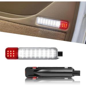 2 PCS Car LED Warning Anti-collision Light, 6.18" x 1.26" x 1.22" Fireproof PC Shell Vehicle Side Door Panel Welcome Light, for Chevrolet Taher Silverado Saaban GMC Cadillac Hummer (White)