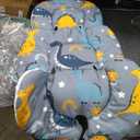 2 in 1 Infant Insert for Carseat, Newborn Car Seat Insert with 3D Mink Dot, Soft Baby Car Seat Head Support for Boys Girls, Breathable Car Seat Cushion for Baby, Stroller Cushion for Swing, Bouncer (Gray Dinosaur)