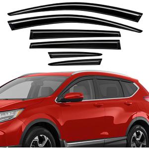 Rain Guards Compatible with Honda CR-V 2017 2018 2019 2020 2021 2022, Tape-on Durable Side Window Sun Wind Deflectors, 2017-2022 CRV Rain Guard Black 6 PCS