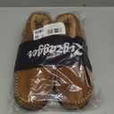 Zigzagger Men's Slip On Moccasin Slippers, Indoor/Outdoor Warm Fuzzy Comfy House Shoes, Fluffy Wide Loafer Slippers (7-8, Tan)