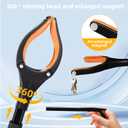1Pcs Orange 32" Foldable Grabber Reacher Tool,Reacher Grabber Pickup Tool for Seniors with 360 Rotating Anti-Slip Jaw & Strong Magnet,Extra Long Trash Picker Upper Grabber,Litter Picker