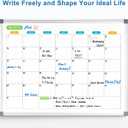 Dry Erase Board Calendar for Wall, 24" x 18" Magnetic Whiteboard Calendar, Monthly Calendar Whiteboard for Wall, Double-Sided Hanging Aluminum Frame White Board for Home, School, Office